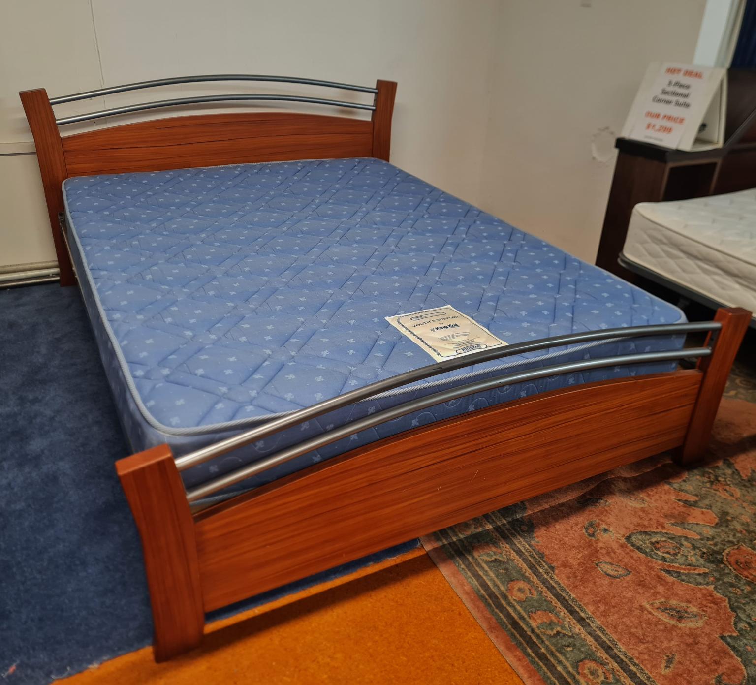 King Koil Queen Slat Bed Base & Mattress Shop Zone