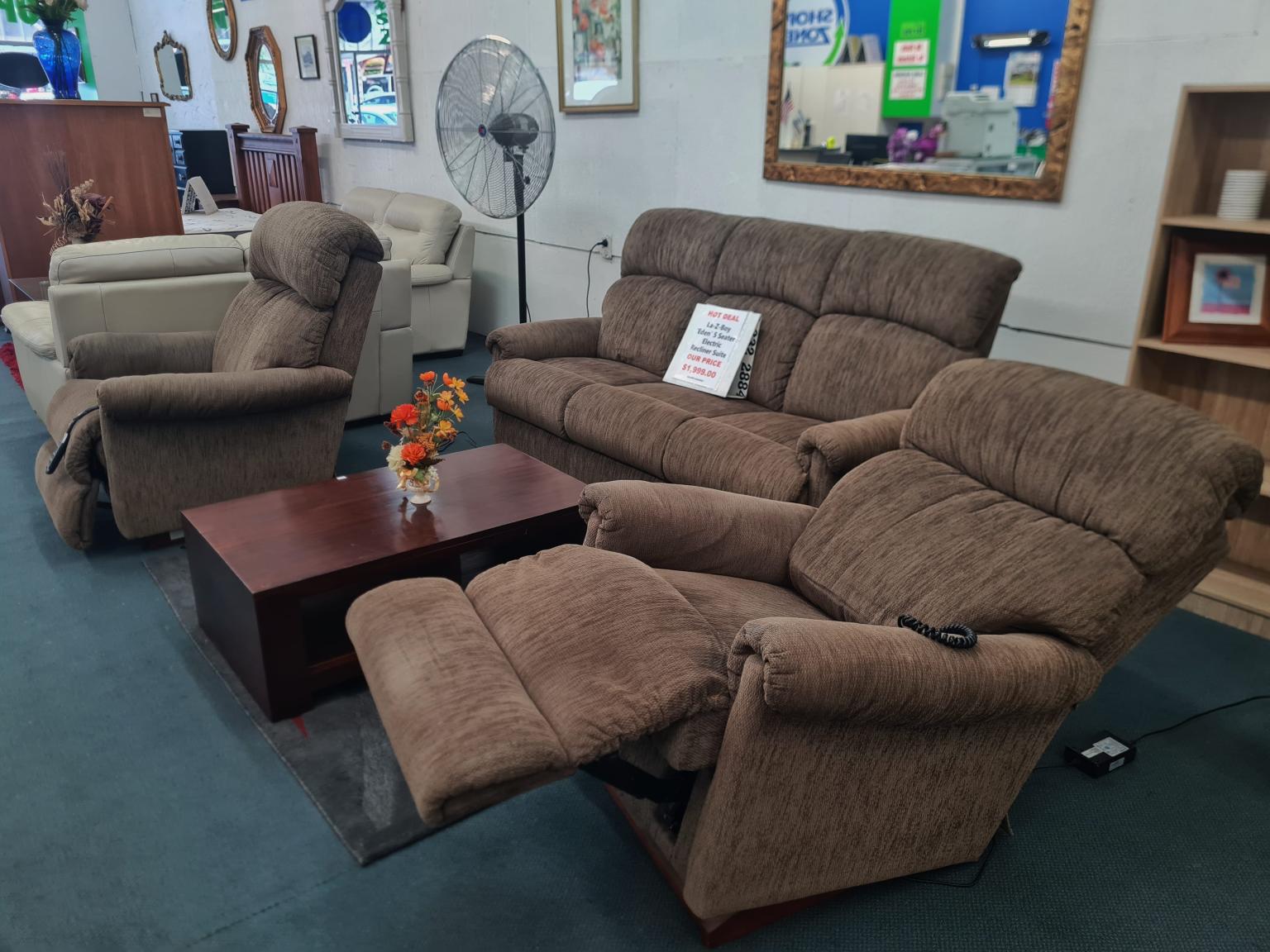 LaZBoy EDEN PowerRecline XR+ Lounge Suite Jordon Oak Brown Shop Zone