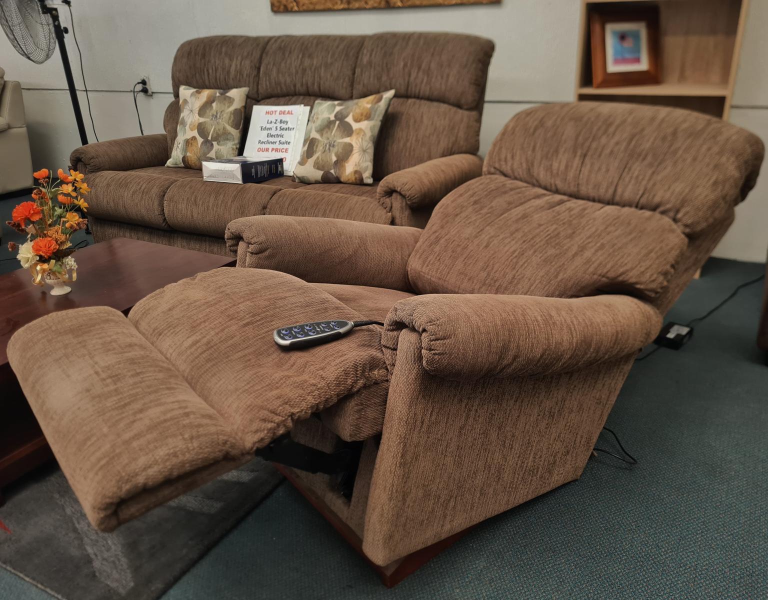 LaZBoy EDEN PowerRecline XR+ Lounge Suite Jordon Oak Brown Shop Zone