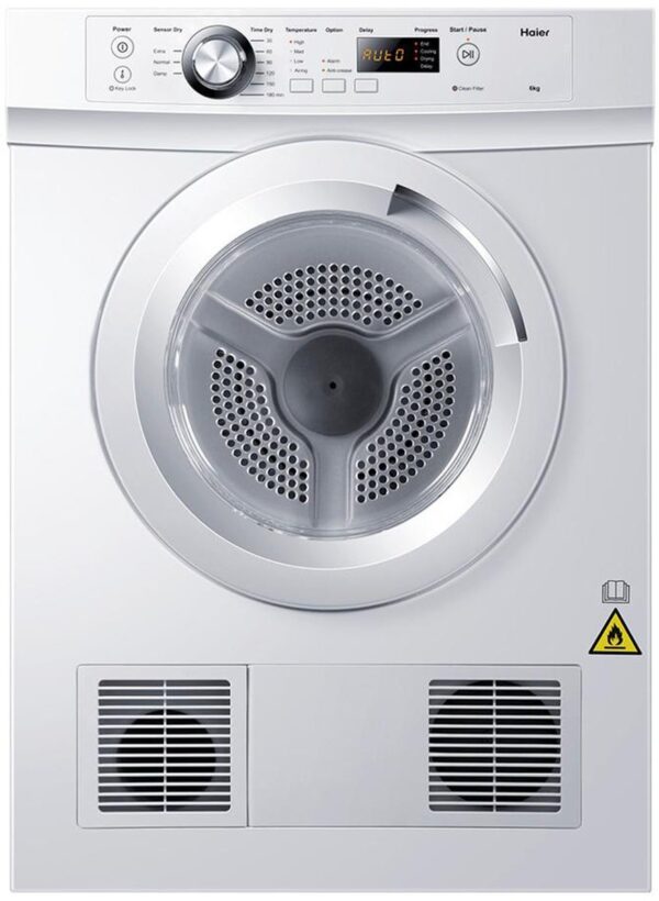 2f7c13a30f33c0a0e5f1df1f1805d1c90accfc9e Haier HDV60E1 6kg Vented Dryer Hero Image high high.jpeg